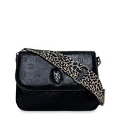 Γυναικεία τσάντα χιαστί maxi flap Glossy Μαύρο