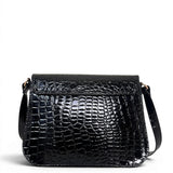 Τσάντα Χιαστί Croco Glos μαύρο Hunter, ρυθμιζόμενο λουράκι για τον ώμο και χιαστί
