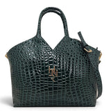 Γυναικεία Τσάντα Ώμου tote Croco Glos Πράσινο Hunter