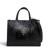 Γυναικεία Τσάντα Ώμου tote strict Croco Glos Μαύρο Hunter