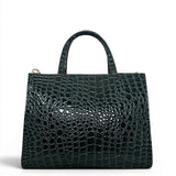 Τσάντα Ώμου tote strict Croco Glos πράσινο Hunter, 2 σταθερά κοντά χεράκια