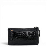 Τσάντα Χειρός mini Croco Glos μαύρο Hunter, σταθερό λουράκι καρπού