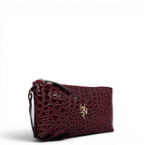 Τσάντα Χειρός mini Croco Glos μπορντώ Hunter με γυαλιστερή υφή κροκό