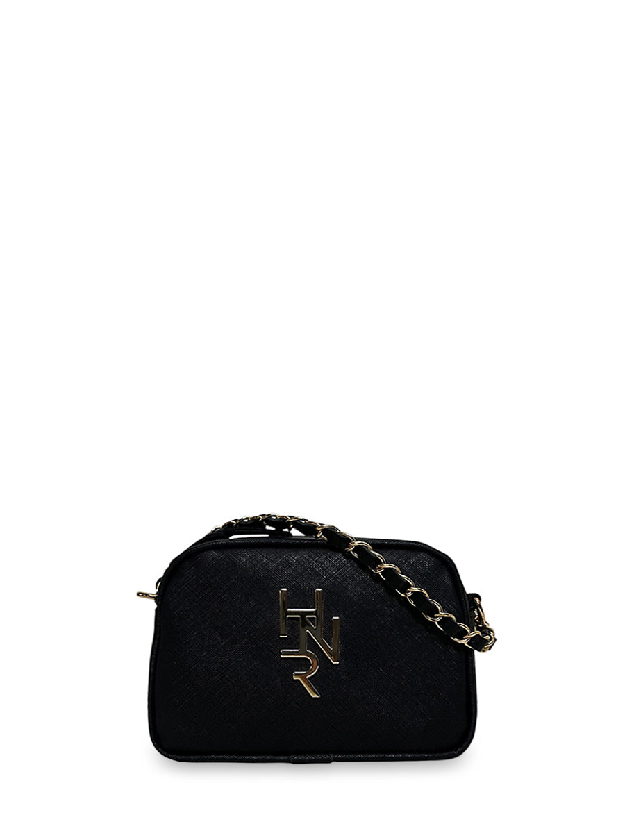 Γυναικεία τσάντα mini oval Festive Μαύρο