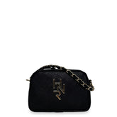 Γυναικεία τσάντα mini oval Festive Μαύρο