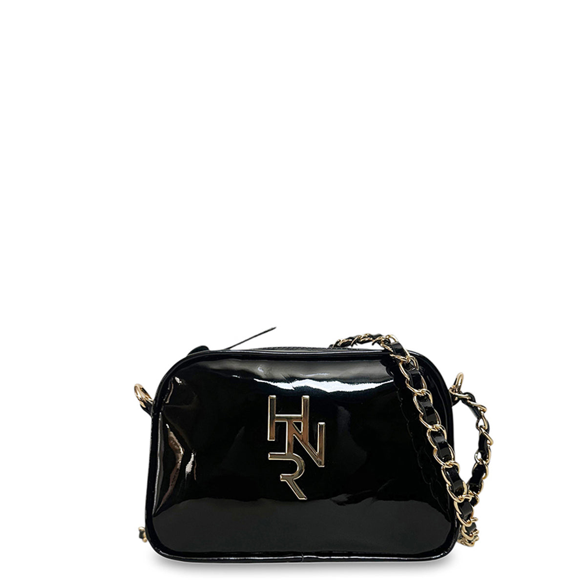 Γυναικεία τσάντα mini oval Festive Μαύρο Λουστρίνι