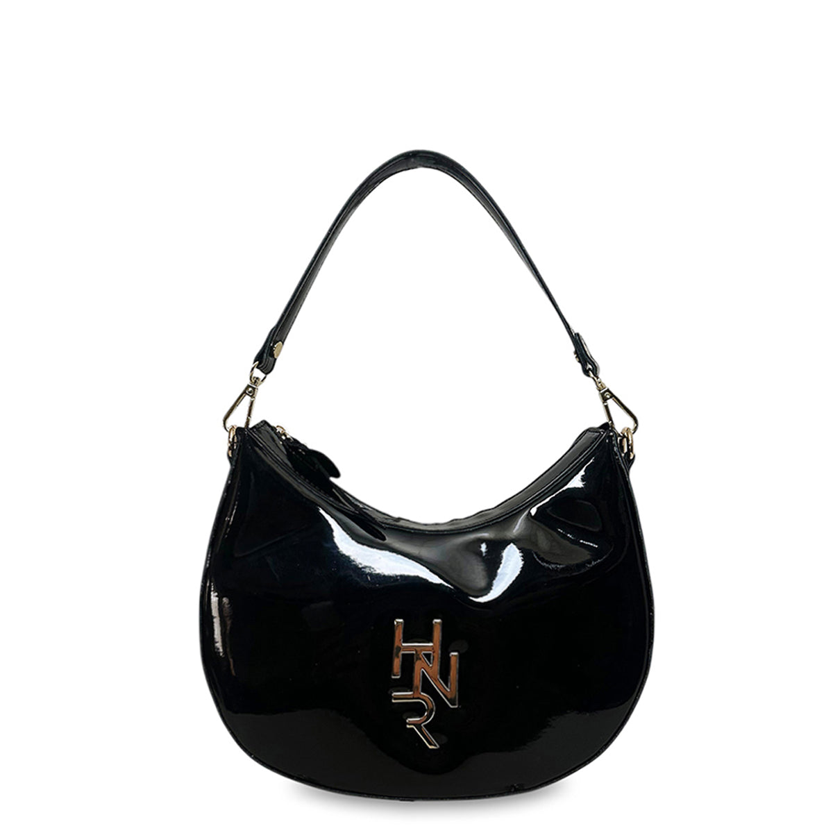 Γυναικεία τσάντα mini hobo Festive Μαύρο Λουστρίνι