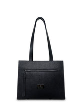 Γυναικεία τσάντα ώμου δερμάτινη Grain Μαύρο