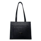 Γυναικεία τσάντα ώμου δερμάτινη Grain Μαύρο