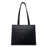 Γυναικεία τσάντα ώμου δερμάτινη Grain Μαύρο