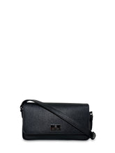 Γυναικεία τσάντα χιαστί flap δερμάτινη Grain Μαύρο