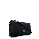 Γυναικεία τσάντα χιαστί flap δερμάτινη Grain Μαύρο