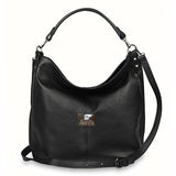 Γυναικεία τσάντα ώμου hobo δερμάτινη Grain Μαύρο
