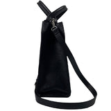 Δερμάτινη γυναικεία τσάντα shopper Μαύρο