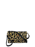 Γυναικεία τσάντα χειρός-χιαστί Leopard Κίτρινο
