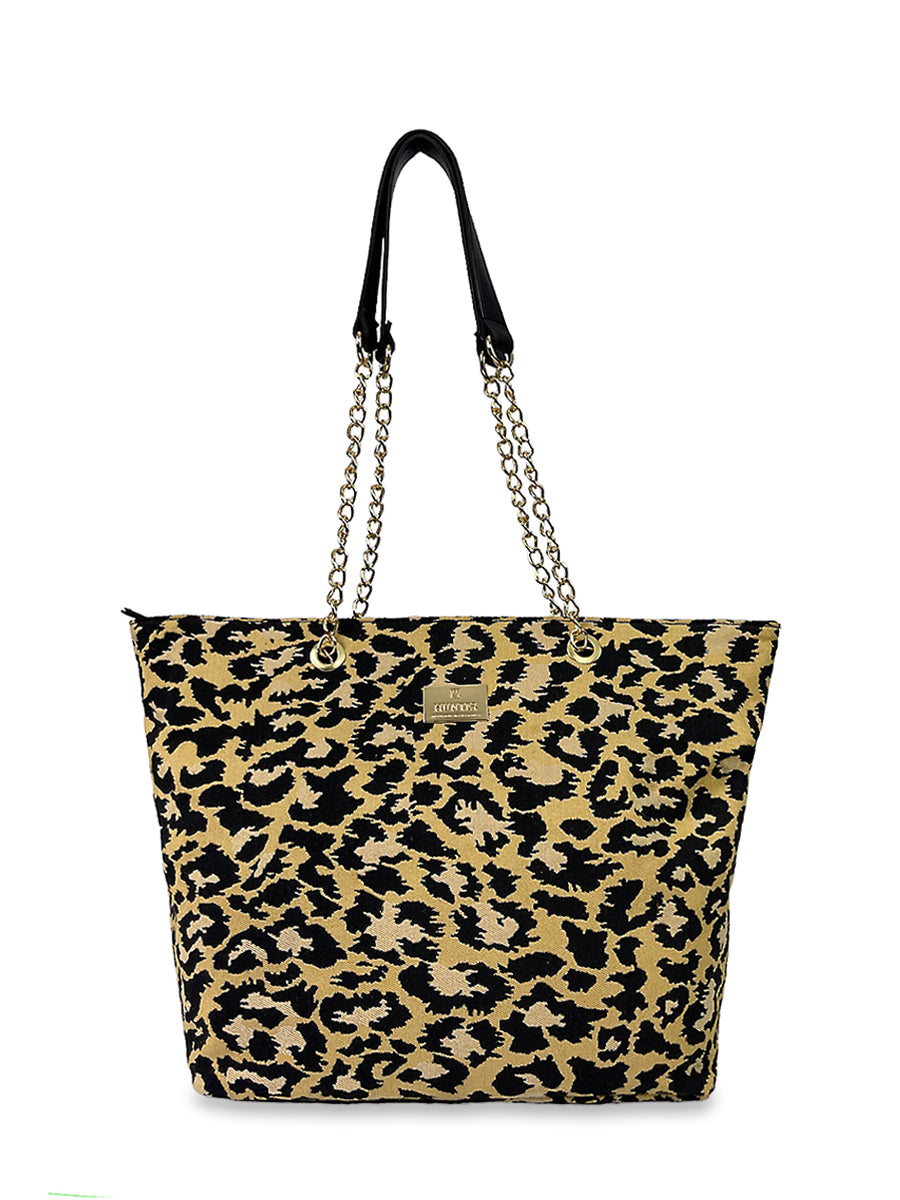 Γυναικεία τσάντα ώμου Leopard Κίτρινο