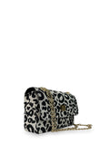 Γυναικεία τσάντα ώμου flap Leopard Λευκό