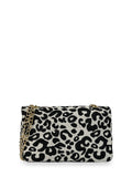 Γυναικεία τσάντα ώμου flap Leopard Λευκό