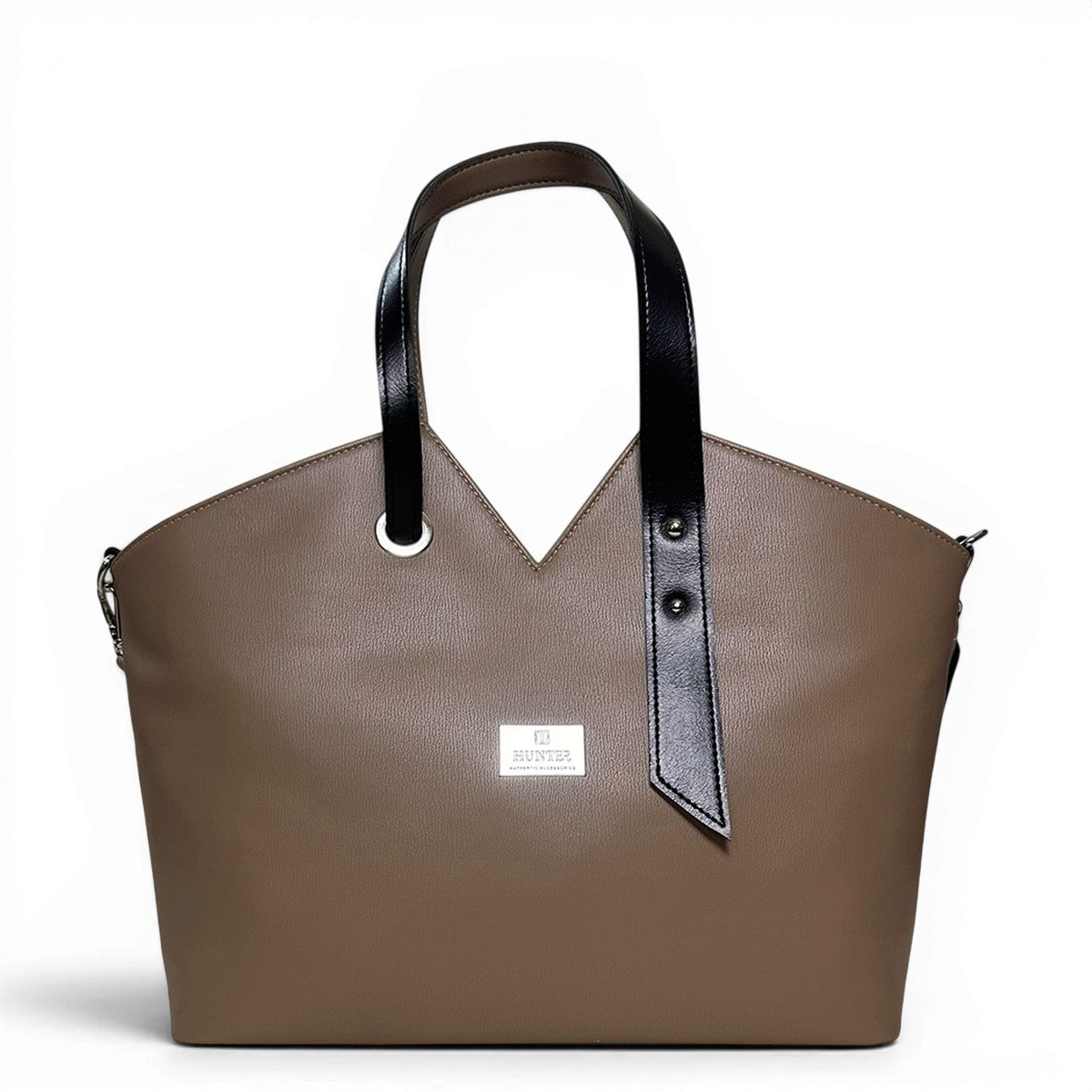 Γυναικεία Τσάντα Ώμου triangle tote Mokka Πούρο Hunter