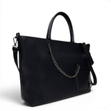 Τσάντα Ώμου maxi tote Noir μαύρο Hunter με ανάγλυφη υφή