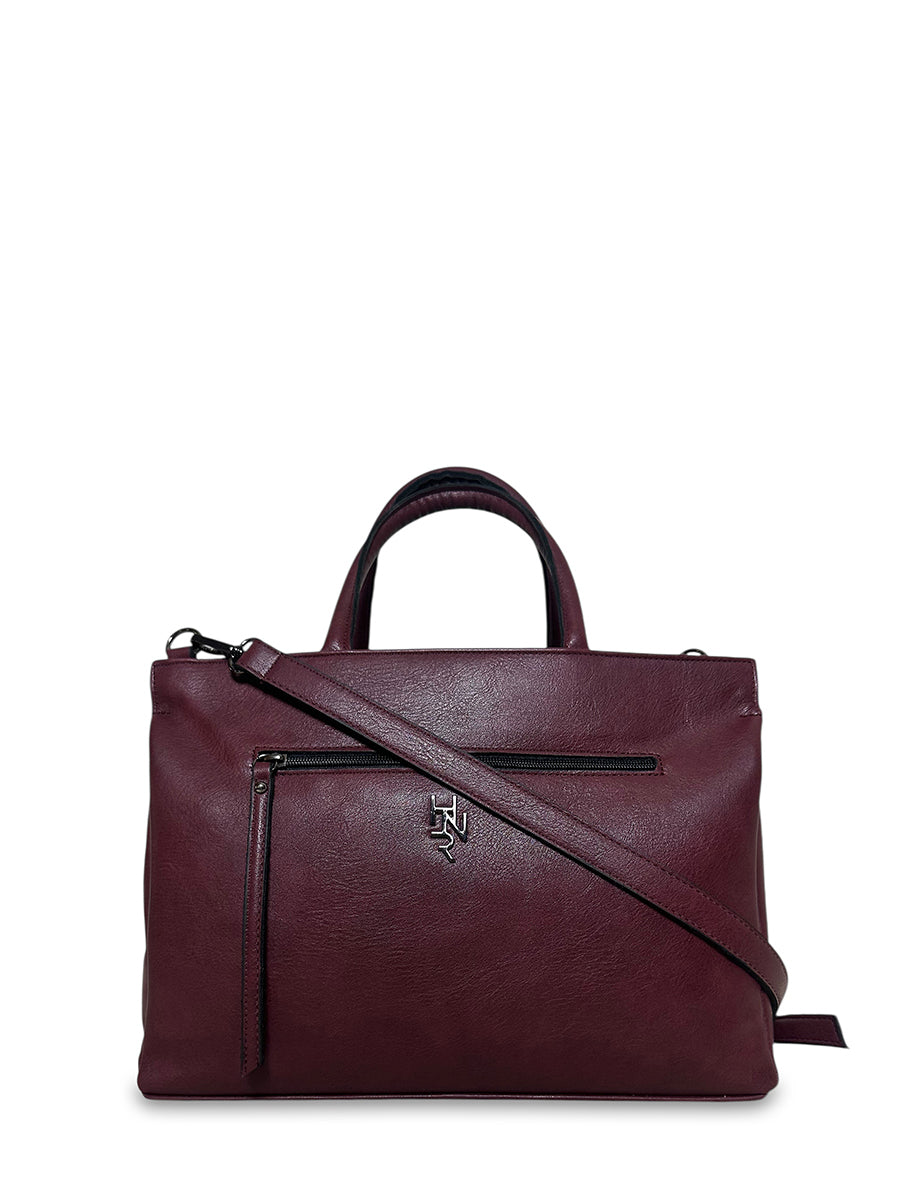 Γυναικεία τσάντα ώμου tote Oriana Μπορντώ