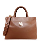 Γυναικεία τσάντα ώμου δερμάτινη top handle Plain Ταμπά