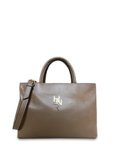 Γυναικεία τσάντα ώμου δερμάτινη top handle Plain Πούρο