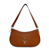 Γυναικεία τσάντα δερμάτινη baguette Plain Ταμπά