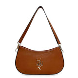 Γυναικεία τσάντα δερμάτινη baguette Plain Ταμπά