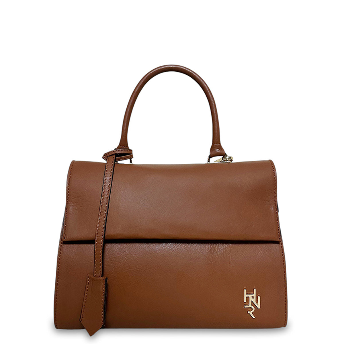 Γυναικεία τσάντα δερμάτινη top handle Plain Ταμπά