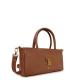 Γυναικεία τσάντα δερμάτινη mini top handle Plain Ταμπά