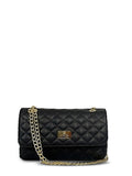 Γυναικεία τσάντα ώμου flap Quilted Μαύρο