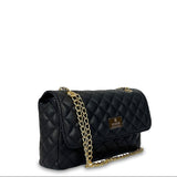 Γυναικεία τσάντα ώμου flap Quilted Μαύρο
