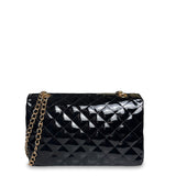Γυναικεία τσάντα ώμου flap Quilted Μαύρο Λουστρίνι