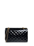 Γυναικεία τσάντα ώμου flap Quilted Μαύρο Λουστρίνι