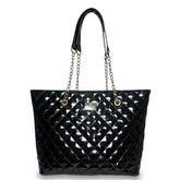 Γυναικεία τσάντα ώμου Quilted Μαύρο Λουστρίνι