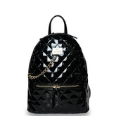 Γυναικεία τσάντα πλάτης middle Quilted Μαύρο Λουστρίνι