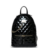 Γυναικεία τσάντα πλάτης middle Quilted Μαύρο Λουστρίνι