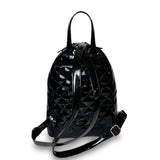 Γυναικεία τσάντα πλάτης middle Quilted Μαύρο Λουστρίνι