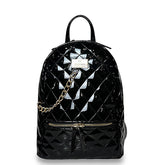 Γυναικεία τσάντα πλάτης maxi Quilted Μαύρο Λουστρίνι