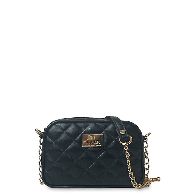 Γυναικεία τσάντα χιαστί mini oval Quilted Μαύρο