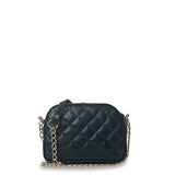 Γυναικεία τσάντα χιαστί mini oval Quilted Μαύρο