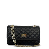 Γυναικεία τσάντα ώμου flap Quilted Μαύρο