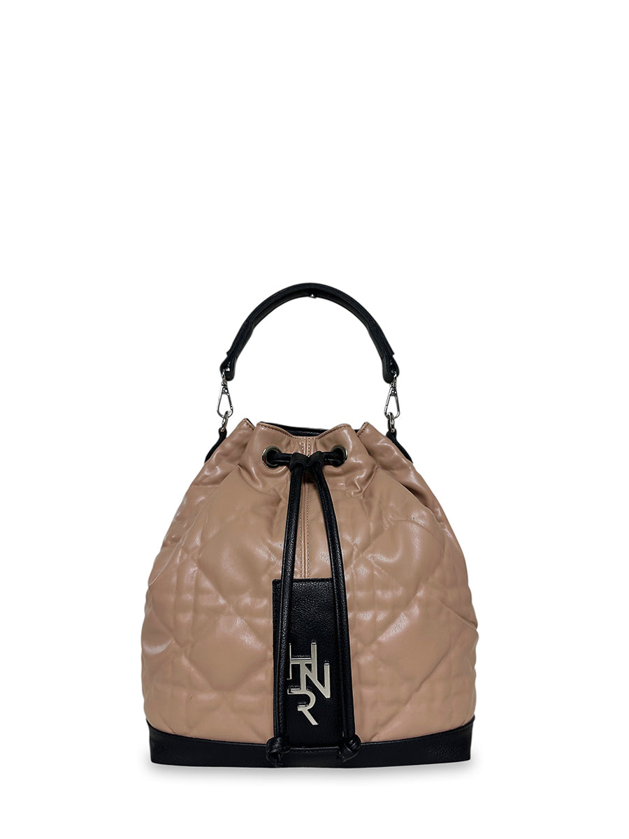 Γυναικεία τσάντα πλάτης bucket Rebecca Κάραμελ