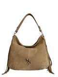 Γυναικεία τσάντα δερμάτινη hobo Suede Πούρο