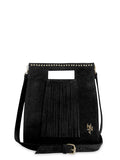 Γυναικεία τσάντα δερμάτινη tote Suede Μαύρο