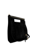 Γυναικεία τσάντα δερμάτινη tote Suede Μαύρο
