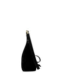 Γυναικεία τσάντα δερμάτινη tote Suede Μαύρο