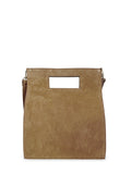 Γυναικεία τσάντα δερμάτινη tote Suede Πούρο