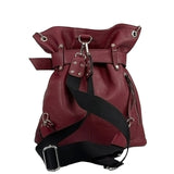 Γυναικεία δερμάτινη τσάντα πλάτης bucket Μπορντώ